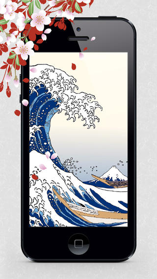 日本人なら和風の壁紙でしょう Iphoneアプリ 浮世絵の高画質壁紙 無料 Ios7対応 スマホアプリナビ