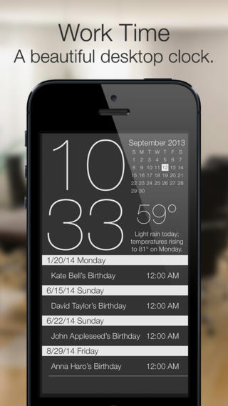 卓上時計機能付きのカレンダーになる Iphoneアプリ 働く時間 スマホアプリナビ